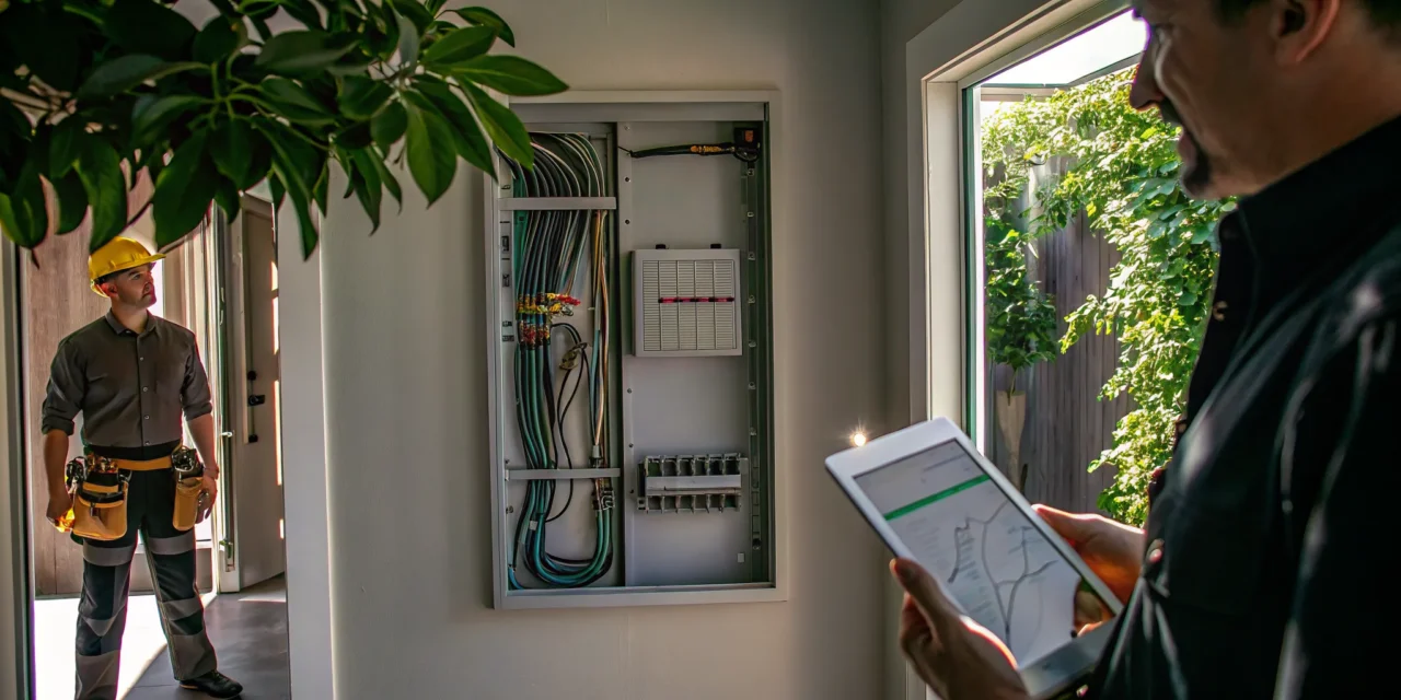 Licensed electrician reviewing electrical panel upgrade cost in a DFW home