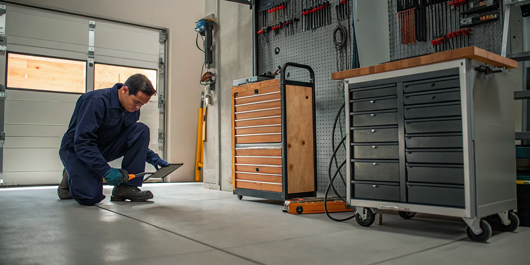 Technician performing a generator repair.
