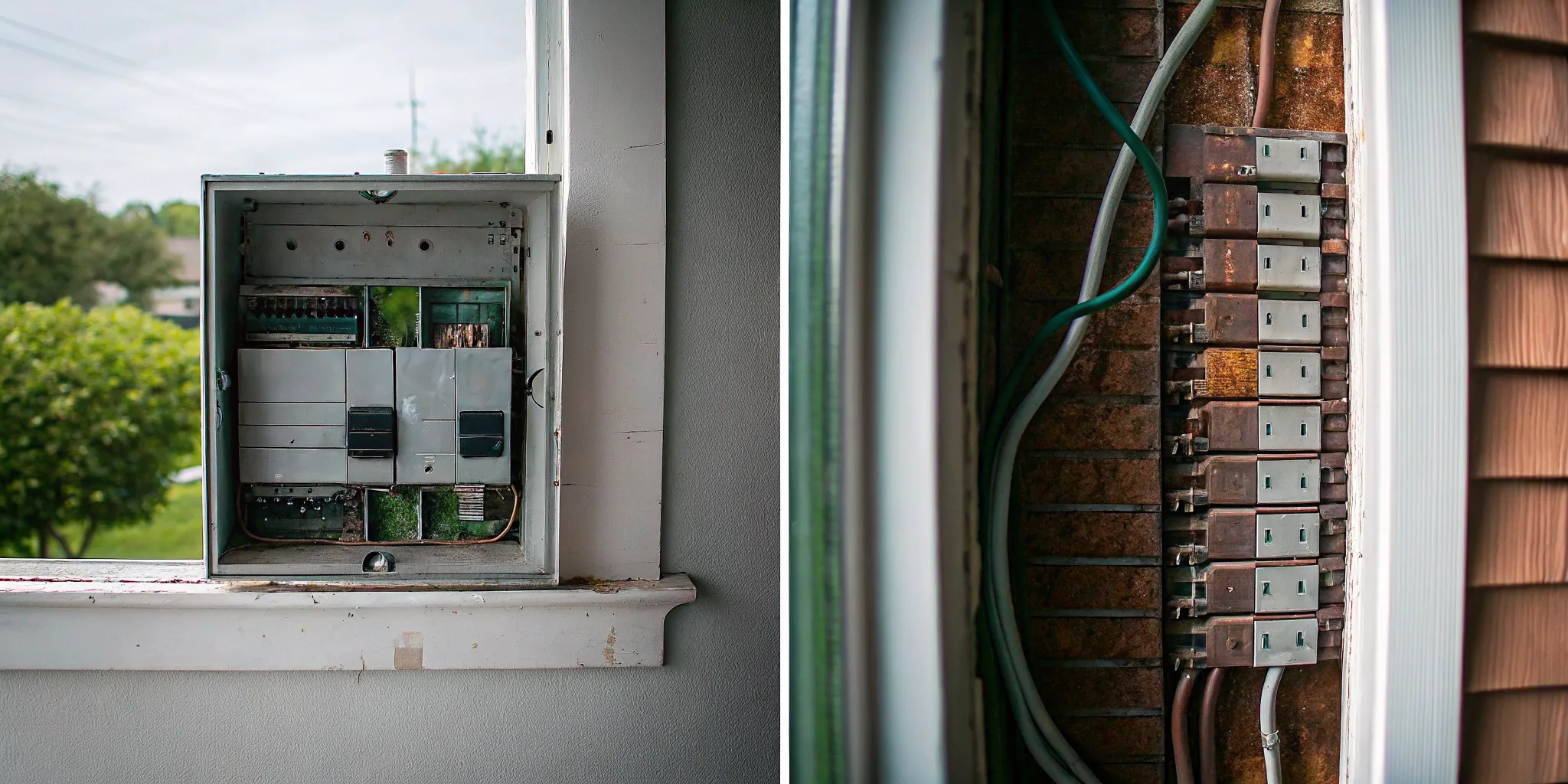 A rusty, outdated breaker box is a clear sign of when to replace an electrical panel.