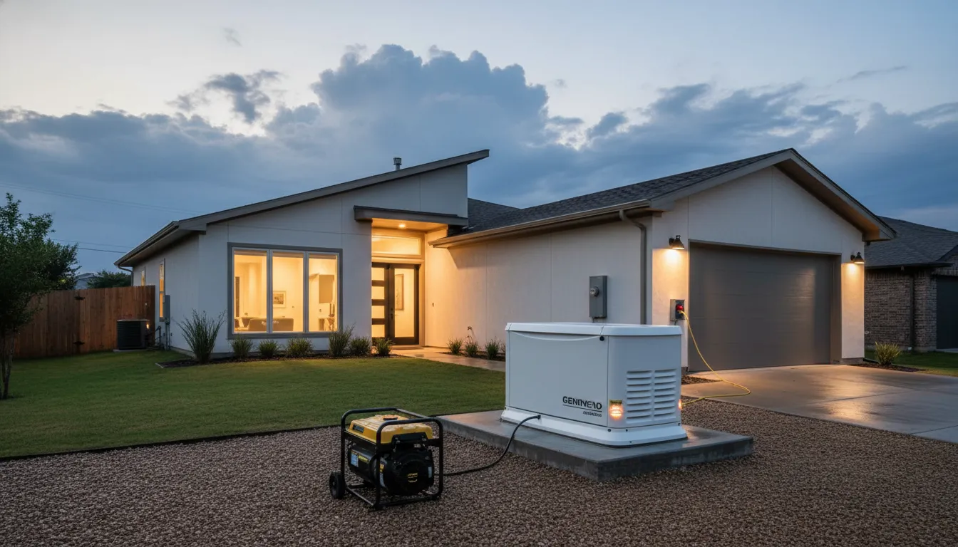 Whole home generator vs portable generator options for North Texas storm backup power