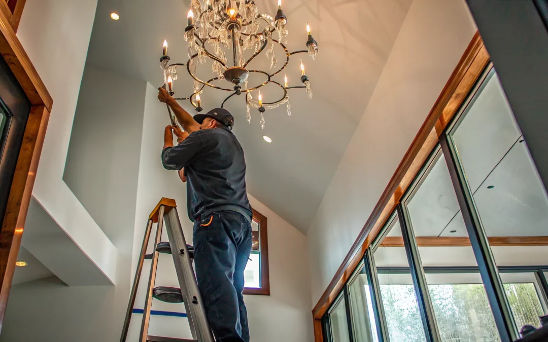 Chandelier Installation for High-Ceiling DFW Homes