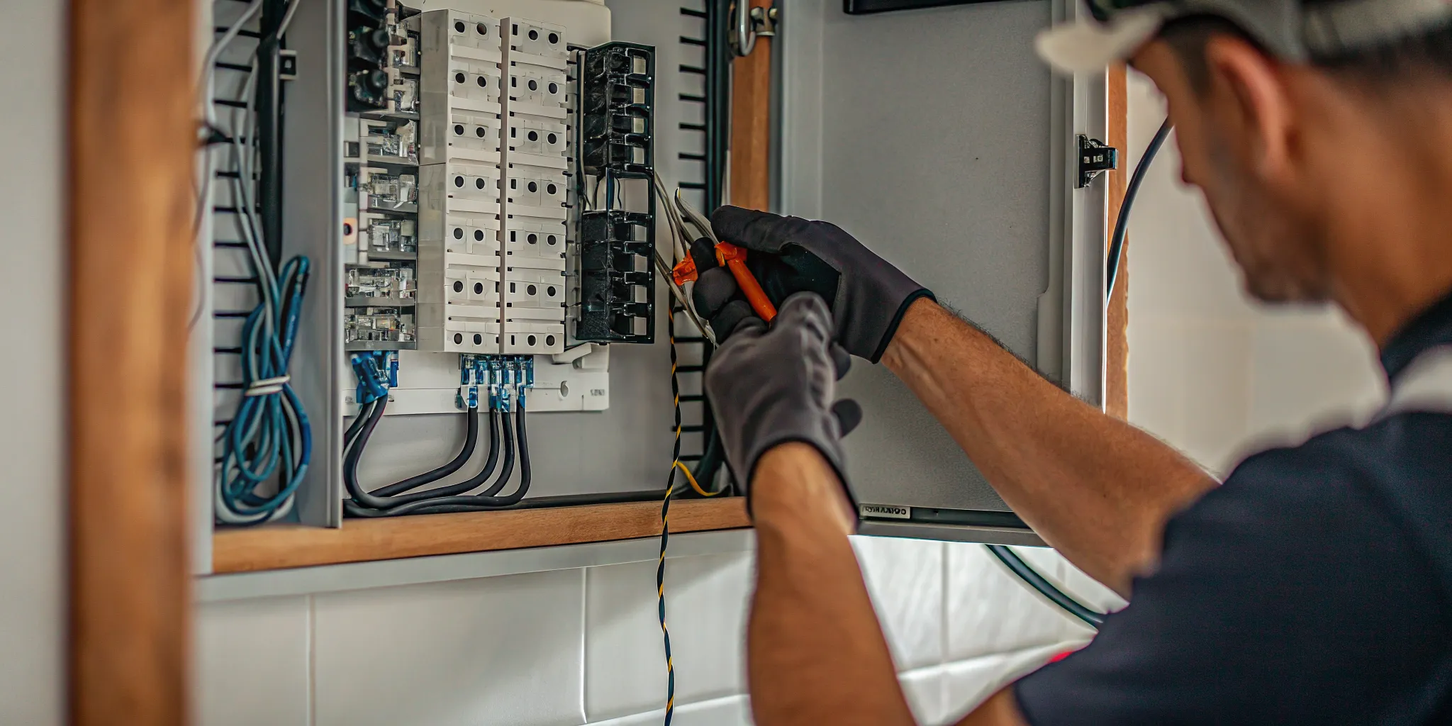 dedicated-electrical-circuit-installation-dfw-guide-353037 Electrician installing a dedicated circuit in a home electrical panel