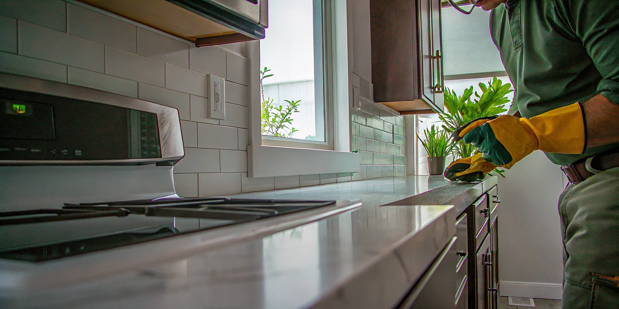 gfci-outlet-requirements-dfw-homeowners-need-446784 Electrician testing a GFCI outlet in a home kitchen