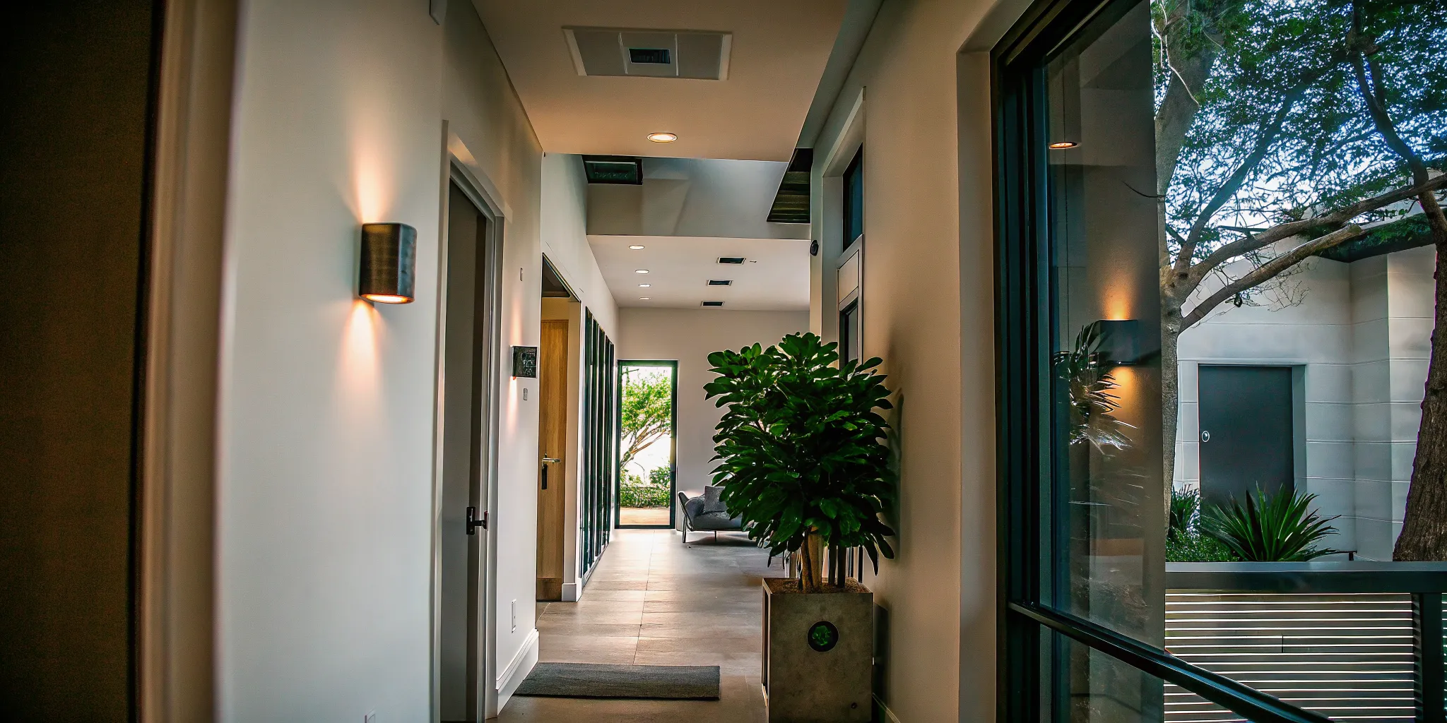 Smoke alarm installed in a modern DFW home hallway